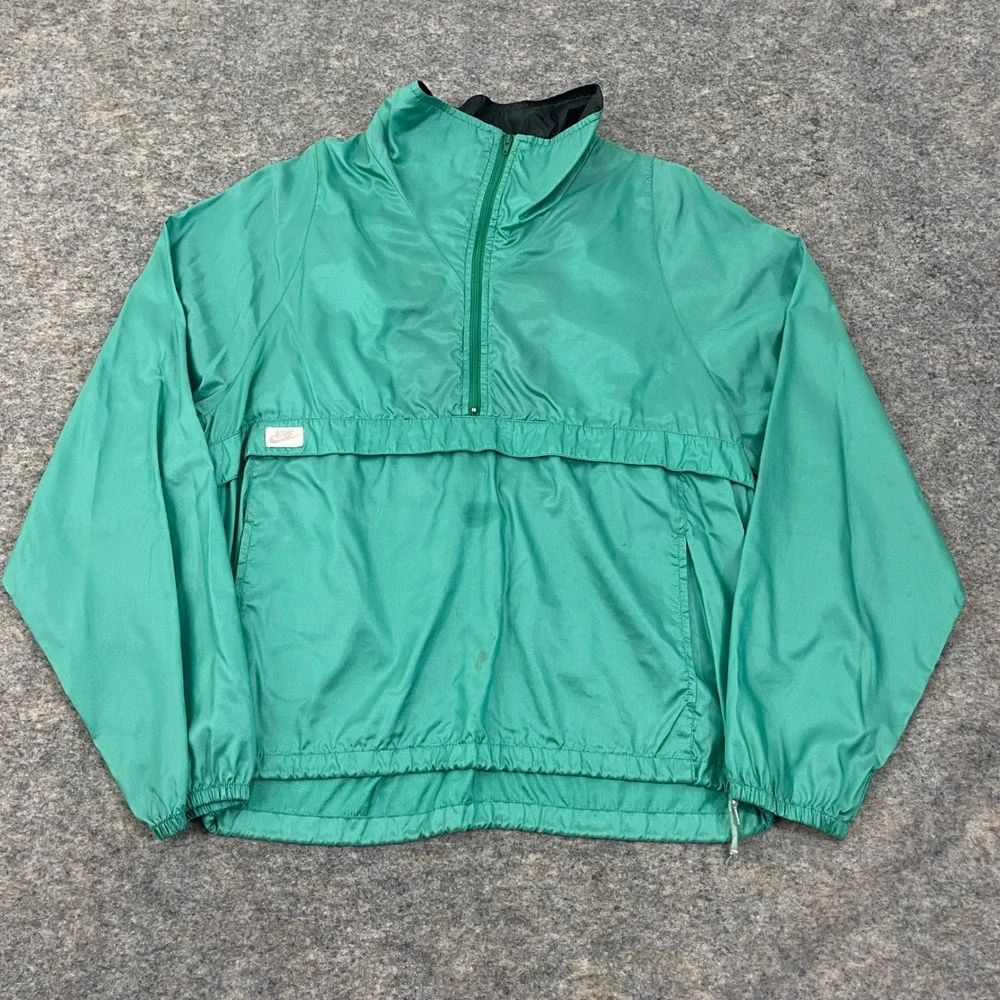 VTG Nike Teal Windbreaker Pullover Jacket Men's Large 90s Half Zip Anorak